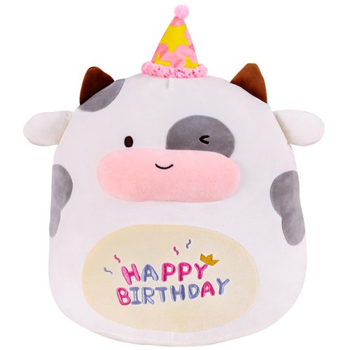 HAIJUNYA 16" Cow Plush Toy Cute Cow Stuffed Animals Soft Pillow Plushies Kawaii Cow Plushie for Girls Boys Kids Birthday Gifts Decor, Christmas, Valentine's Day