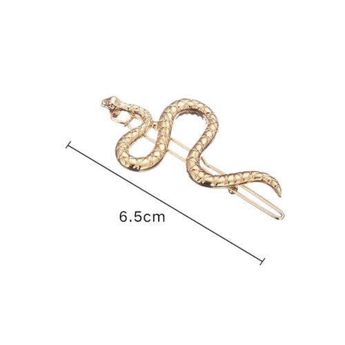 HLLMX 2 PCS Snake Hair Clip Vintage Decorative Metal Hair Pins Metal Hair Clips Snake Hair Pin Hair Barrettes with Zircon Eye for Women Girls (Silver, Gold)