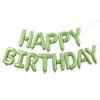 Macaron Green Happy Birthday Balloons Banner,16 Inch Mylar Foil Letters Set,Inflatable Reusable Party Decor,for Women,Men,Kids Boys & Girls Birthday Decorations Party Supplies