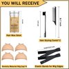 9 Pcs Hair Wax Stick Kit - Wax Stick for Hair for Lace Front - 4 Wig Cap - 2 Elastic Bands for Melting Lace - Hair Styling Comb