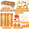 YJDFWAUT Thanksgiving Party Decorations Supplies, Thanksgiving Banner Hanging Swirls for Autumn Holiday, Turkey Autumn Hanging Decorations, Thanksgiving Foil Fringe Curtain Balloon Garland