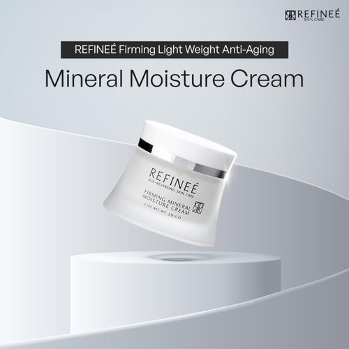 REFINEÉ Face Moisturizer Mineral Cream with Peptides and Rosehip (2oz), Firming Light Weight Anti-Aging Anti-Oxidant Vitamin-Filled Face Moisturizer for All Skin Types, Hydrates & Firms Skin