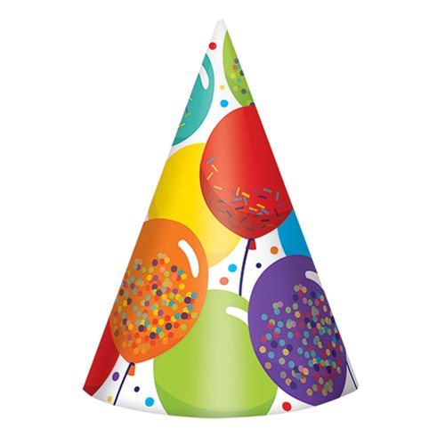 Birthday Celebration Paper Cone Hats - 7" (24 Pcs) - Multicolor Party Hats for Birthday Parties