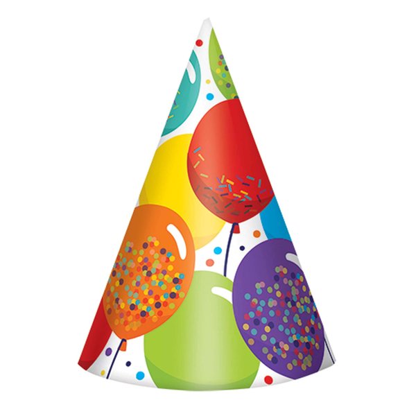 Birthday Celebration Paper Cone Hats - 7" (24 Pcs) - Multicolor Party Hats for Birthday Parties