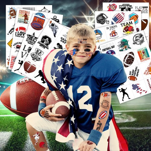 96PCS Football Temporary Tattoos - Party Favors for Kids, Boys & Girls - American Football Theme, Perfect for Birthday Parties, Classroom Prizes, Cheerleader Gifts & School Events Christmas Gift