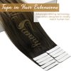 Ve Sunny Ombre Tape in Hair Extensions Human Hair Black Tape in Real Human Hair Extensions Black Ombre Dark Brown Balayage Ash Brown Tape in Hair Extensions Ombre for Women Hair Extensions 25g 14”