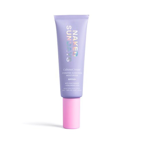 Naked Sundays CabanaCreme SPF 50 Daily Moisturizer & Face Sunscreen - Hydrating Lightweight Cream with Hyaluronic Acid, Non-Comedogenic Primer, Broad Spectrum Facial SPF for Glowy Skin (50ml)