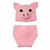 Ximkee Newborn Baby Photography Props Crochet Costume Hat and Pants Outfits Toddler Photoshoot Sets Pink Pig