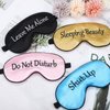4 Pieces Funny Sleep Mask Silk Eye Mask Soft Blackout Blindfold with Adjustable Strap Sleeping Eye Cover Mask for Women Men Travel, Nap, Meditation (Black, Light Blue, Pink, Gold)