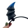ATekatac Devil Horn Hair Clips Halloween Cosplay Gothic Hairband 3D Print Demon Horn Hairband (Cur Black Blue)