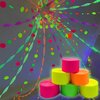 400 feet Glow Party Neon Streamer Decorations Glow Crepe Paper Streamers UV Reactive Fluorescent Neon Paper Streamers Glow in The Dark Party Supplies and Decorations Wedding Birthday Blacklight Party