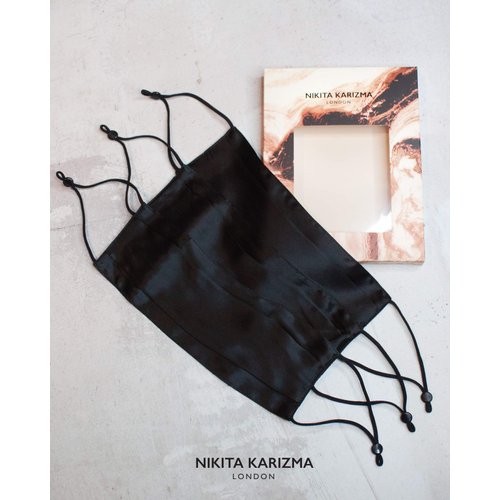 KARIZMA Beverly Hills Silk Face Mask 3 Pack Collection. Black Fashionable Designer Face Mask for Women. Washable Fabric Face Mask Reusable Facemask. 19 Momme Real Mulberry Silk Masks