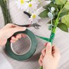 Prudiut 2 Roll Green Floral Tape Waterproof Florist Tape, 0.4" Wide Flower Wrap Tape Floral Tape for Fresh Flower Bouquet Wrap Flower Arrangements Crafts (100Ft/33Yd)
