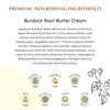 Qhemet Biologics Burdock Root Butter Cream - Leave-In Moisturizer for Low Porosity Hair - Helps Soften and Smooth Dry, Brittle Edges - Conditioning Botanicals to Nourish Scalp (8.5 oz)