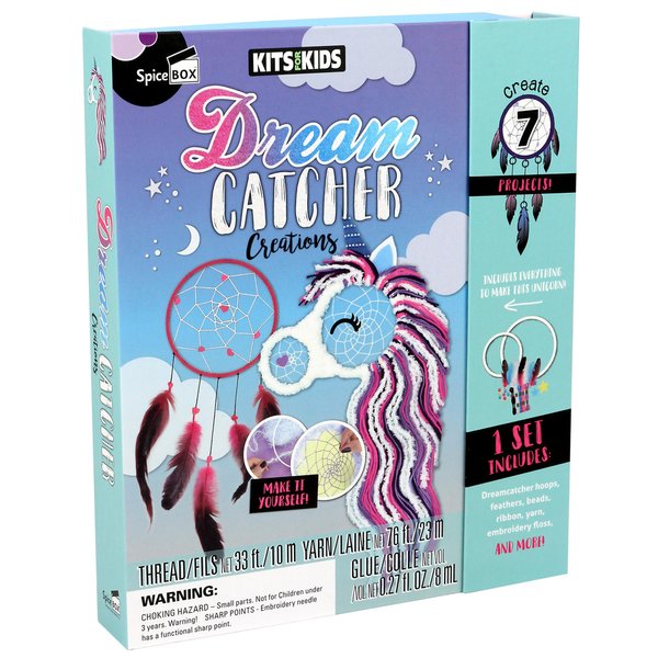 SpiceBox Children's Activity Kits for Kids Dreamcatcher Creations, 7 Ethereal Projects, Craft Kit for Kids