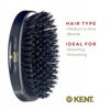 Kent MN11 Finest Men's Hair Brush and Facial Brush for Beard Care, Natural Black Boar Bristle Brush for Mens Grooming, Scalp Brush, 360 Wave, and Beard Straightener For Men's Hair Care