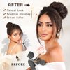 HMD Messy Bun Hair Piece Wavy Curly Scrunchies for Women Hair Bun Hair Piece Elastic Hair Bun Scrunchies Synthetic Chignon Ponytail Hair Extensions Tousled Updo Hairpieces for Women（2#）