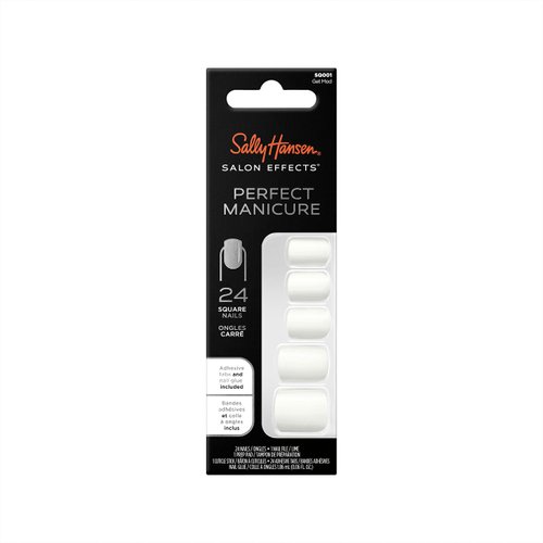 Sally Hansen Salon Effects® Perfect Manicure, Get Mod, Press On Nails, Square Shaped, Non-Damaging Adhesive Tabs, File, and Alcohol Pad Included