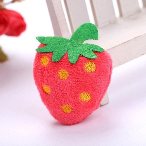 Jowxsx Strawberry Teeth Grinding Catnip Toys Funny Interactive Fruit Plush Cat Toy Pet Kitten Chewing Claws Thumb Bite Small Catmint Pillow