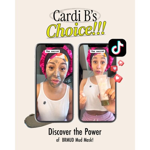 BRMUD Cardi B Mask | Recovery Mud Clay Face Mask | Hydrating & Moisturizing Pore Cleanser Korean Mask w/ 91.8% Nature-Derived Ingredients | Gentle K Beauty Wash Off Body Mud Mask (3.72 fl oz)