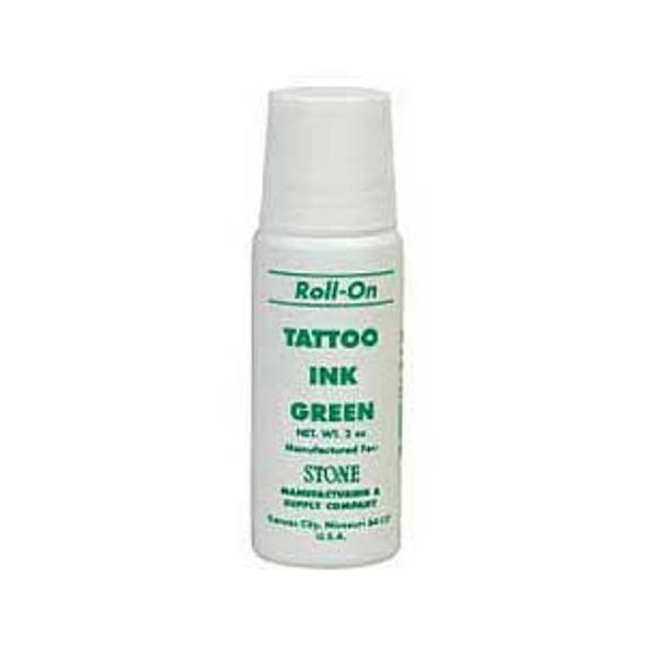 Stone Manufacturing Tattoo Ink Roll On Applicator Permanent Liquid Green 2 oz