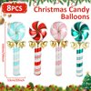 8 PCS Giant Christmas Candy Mylar Balloons Xmas Sweet Candy Party Theme Foil Balloon Candyland Christmas Party Balloons for Winter Holiday Xmas Candy Party Decorations Supplies 59×22 inch
