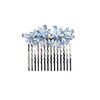 Faship Gorgeous Light Blue Rhinestone Crystal Floral Hair Comb