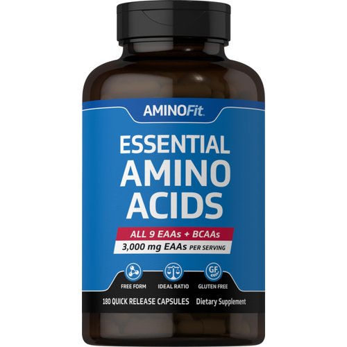 Piping Rock Amino Acid Supplement | 180 Capsules | BCAA and EAA AminoFit Complex | Non-GMO, Gluten Free | by Fitness Labs