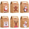 STEFORD Christmas Kraft Paper Gift Boxes,24PCS Christmas Candy Gift Treat Bags for Xmas Party Supplies