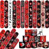 YYMYMGJ 48PCS Rock and Roll Party Favors Slap Bracelets Wristbands Rock Star Party Decorations Supplies for 80s 90s Born to Rock Rock Fake Musician Guitar Rap Theme Party