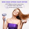 DBTEN Handheld Mini Hair Dryer,110 Rated Voltage Professional High-Speed Lightweight Ionic Blow Dryer with Diffuser and Concentrator Fast Drying for Home Salon (Purple)