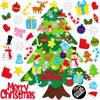 HFATMOS Felt Christmas Tree DIY Wall Hanging Xmas Tree with LED String Lights and 32 Pcs Detachable Ornaments for New Year Party Supplies Home Decor