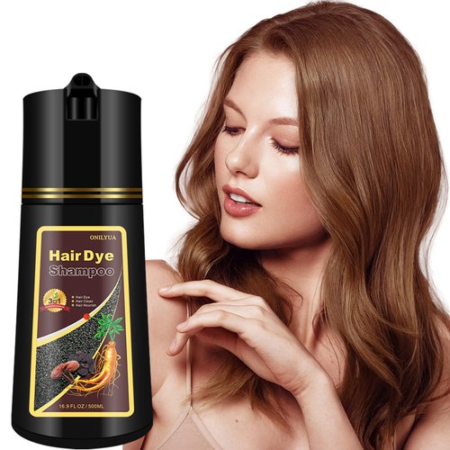 Natural Light Brown Hair Dye Shampoo 3 in 1 for Men Women, Herbal Brown Hair Color Shampoo Para Canas, Instant Light Brown Hair Dye, 100% Gray Hair Coverage For All Hair Types (Light brown)