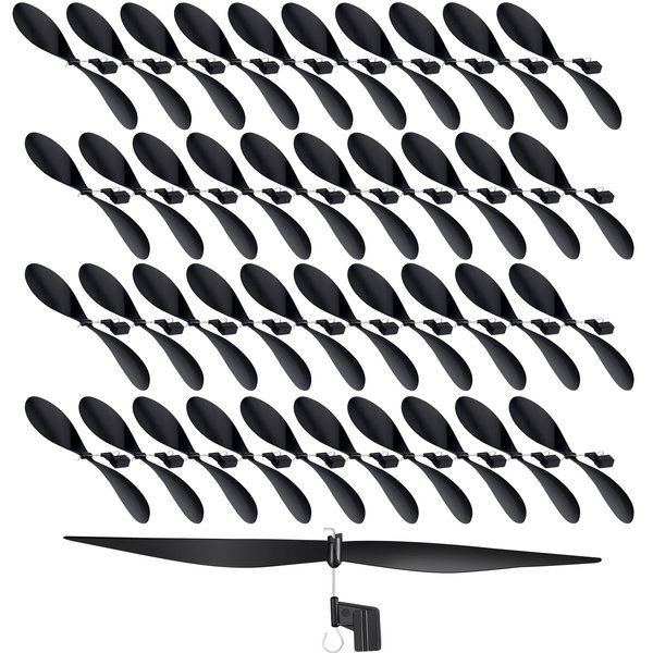 Libima 40 Pcs Plastic Propeller for STEM Activities Fold Resistant Propeller Blades with Rubber Band Hooks for Airplanes and Helicopters from School and Research Institution, 7.1 Inches (Black)