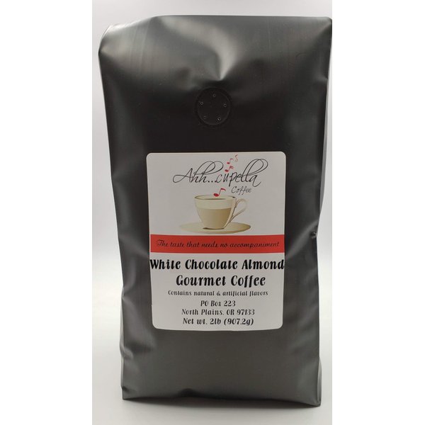 Ahh..Cupella Premium Gourmet White Chocolate Almond Flavored Whole Bean Coffee, 32oz bag