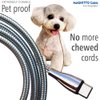 MAGNITTO Metal Braided Wire USB C to USB C Cable 6ft, 2Pack, 60W 3A, Stainless Steel, Strong Durable Wire, Tangle Free, Pets Chewing Proof, Silver