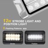 Agrieyes 2 in 1 Amber Strobe Lights, with White Position Light, 12W Surface Mount Flashing Lights for Vehicles, LED Emergency Lights for Trucks, Constrution, Rescue, Ambulance