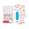 KISS Classy Press On Nails, Nail glue included, 'My Muse', Light White, Medium Size, Coffin Shape, Includes 30 Nails, 2g glue, 1 Manicure Stick, 1 Mini File