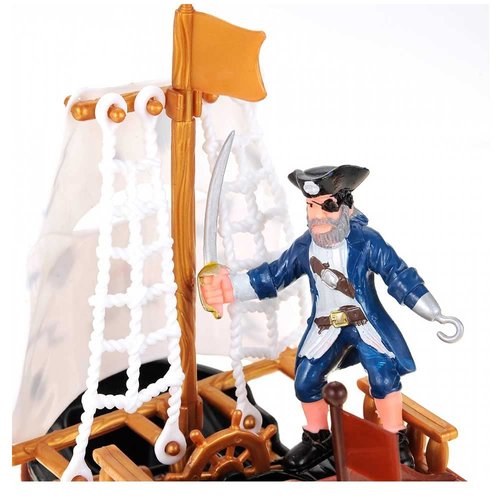 Omura Playset | Bucket of Pirate Action Figures Playset | Bonus: Multi-Purpose #10 Size Pouch (Color May Vary)