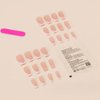 Gifiky Short French False Nails Coffin Press on Nails Nude Nails Tips Full Cover Cute Fake Nails for Women and Girls 24Pcs