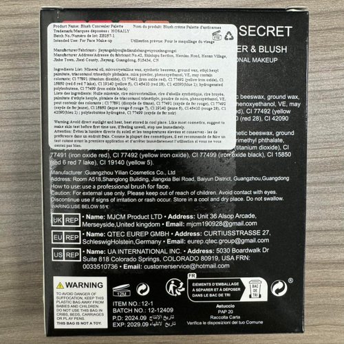 HOSAILY 12 Colors Cream Blush Palette, Color Correcting Concealer Foundation Palette, Long Wearing Smudge Proof Blendable Matte Finish Blush Powder Highlighter and Cream Contour Palette Makeup (01)