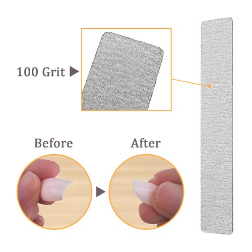 HeeYaa Nail File 12 PCS Professional Reusable 100/180 Grit Double Sides Washable Nail File Manicure Tools for Poly Nail Extension Gel and Acrylic Nails Tools Suit for Home Salon