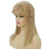 Kaneles Women Blonde Mullet Short Wigs 70s 80s with Bangs Shoulder Length Synthetic Wig for Retro Hippie Rocker Cosplay Wigs