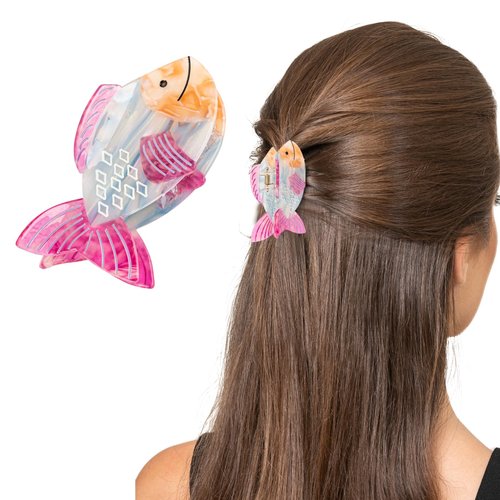 Framendino, Fish Hair Claw Clip Cute Animal Hair Clips Acrylic Fish Claws Clips for Thick or Thin