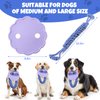 Wagorific Dog Flying Disc with Durable Tug of War Rope for Medium/Large Aggressive Chewers Dog Natural Rubber Interactive Fetch Frisbee Toys Purple and Blue Vine2