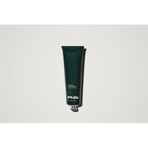 Phils Exfoliating Facial Cleanser with Rice Bran & French Green Clay, Upcycled Olive Seed, 3.4 Fl. Oz., 100mL Daily Face Wash Vegan & Cruelty-Free, Made in USA