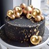 24 PCS Balls Cake Toppers Ball Cake Picks Ball Shaped Cupcake Toppers Foam Balls Cake Topper Insert Mini Balloons Cake Decorations for Wedding Anniversary Baby Shower Birthday Party Supplies Gold