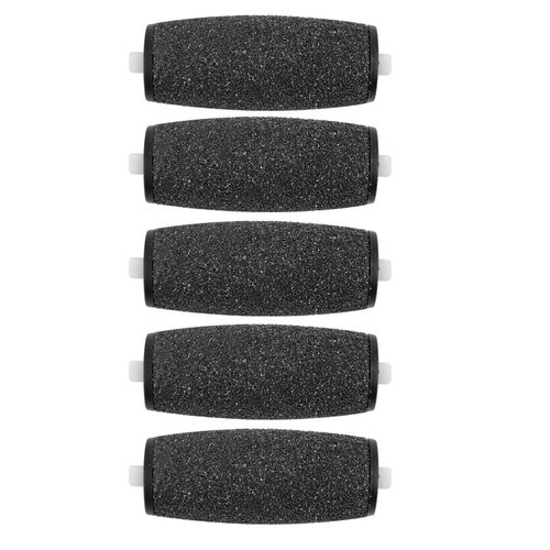5 Pack Black Extra Coarse Replacement Refill Roller Compatible with Amope Pedi Refills Electronic Foot File