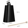 Eastrock 6 inch Metal Steel Cow Bells Noise Makers Hand Percussion Cowbell with Stick for Drum Set