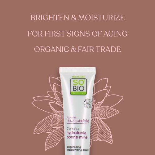 So'Bio Étic | Brightening Moisturizing Face Cream | Organic Complexion Correcting, Smoothing, Illuminating & Anti-Aging Moisturizer for Normal to Combination Skin | 1.35 fl oz